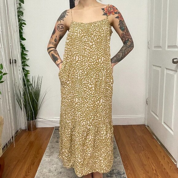 Show Me Your Mumu Dot Print Oversized Maxi Dress Sleeveless Size S Green/White - Picture 1 of 5